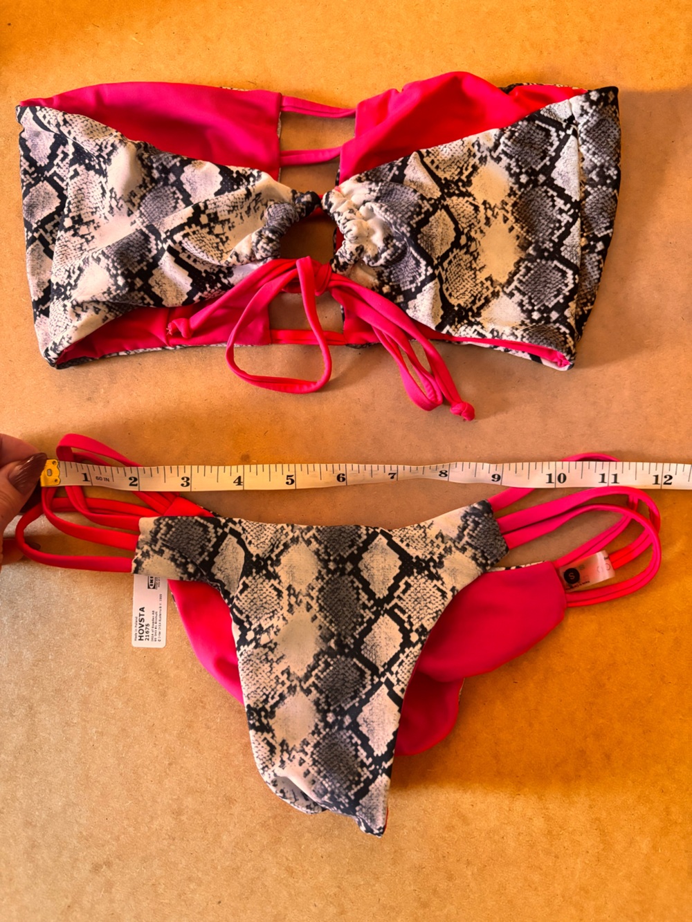 Pink Snake Print Bikini Set
